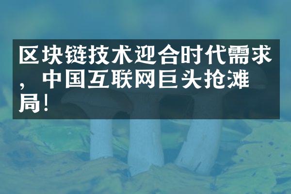 区块链技术迎合时代需求，中国互联网巨头抢滩布局！