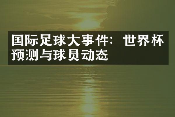 国际足球大事件：世界杯预测与球员动态