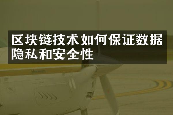 区块链技术如何保证数据隐私和安全性