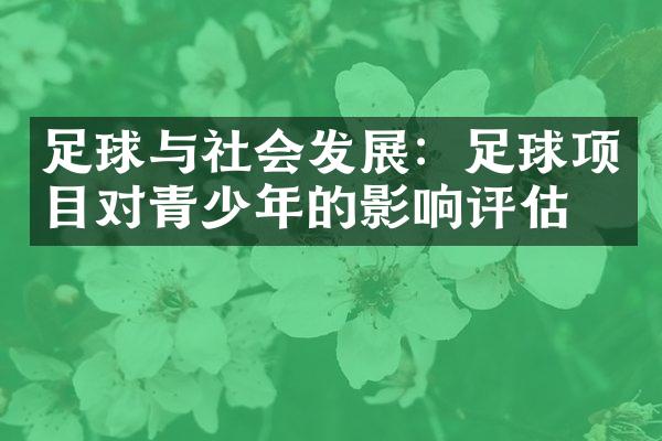 足球与社会发展：足球项目对青少年的影响评估