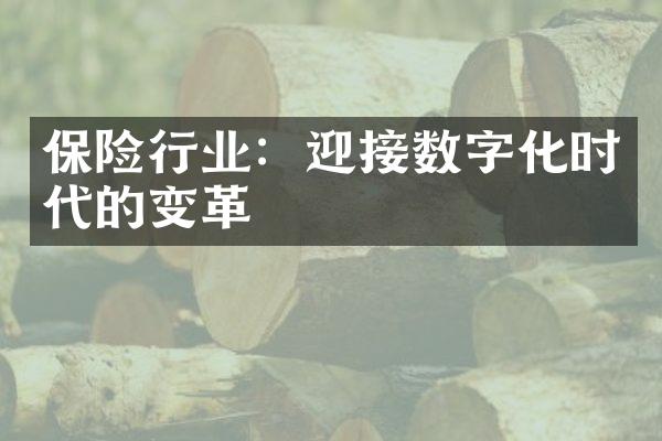 保险行业：迎接数字化时代的变革