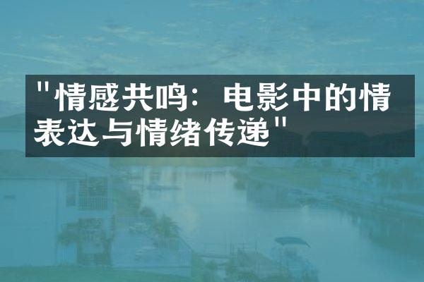 "情感共鸣：电影中的情感表达与情绪传递"