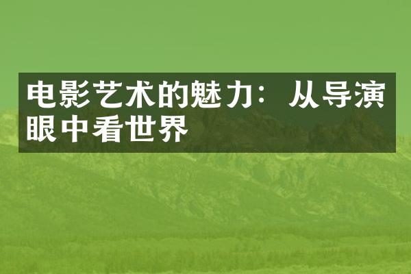 电影艺术的魅力：从导演眼中看世界