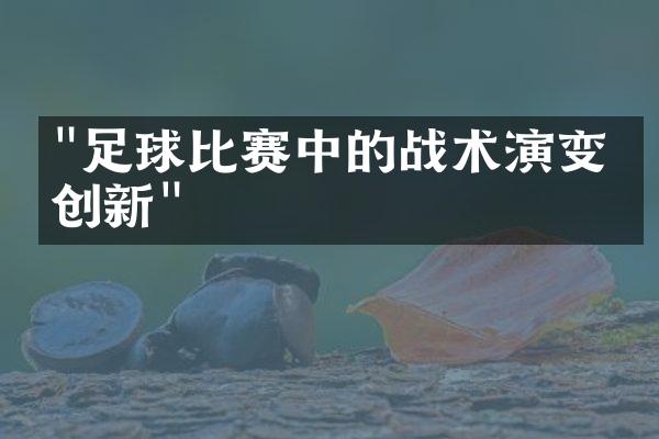 "足球比赛中的战术演变与创新"