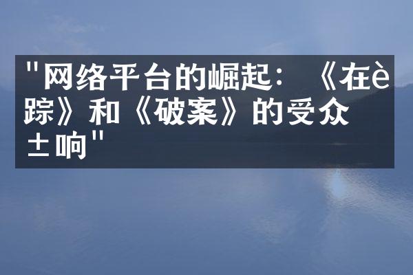 "网络平台的崛起：《在追踪》和《破案》的受众影响"