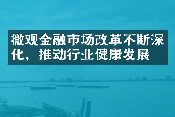 微观金融市场改革不断深化，推动行业健康发展