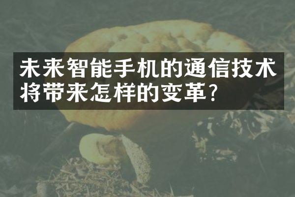 未来智能手机的通信技术将带来怎样的变革？