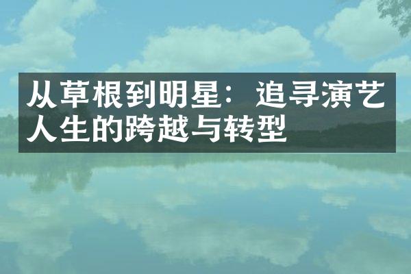 从草根到明星：追寻演艺人生的跨越与转型