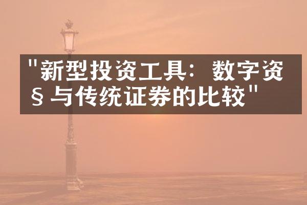 "新型投资工具：数字资产与传统证券的比较"