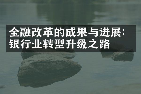 金融改革的成果与进展：银行业转型升级之路