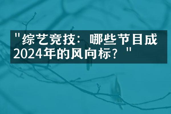 "综艺竞技：哪些节目成为2024年的风向标？"