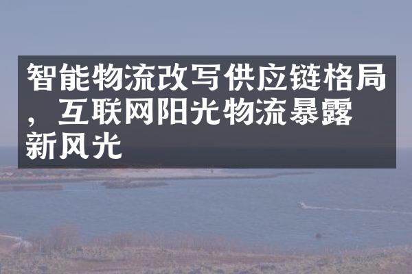 智能物流改写供应链格局，互联网阳光物流暴露崭新风光