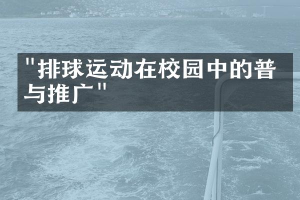 "排球运动在校园中的普及与推广"