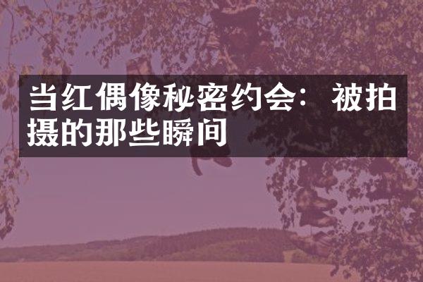 当红偶像秘密约会：被拍摄的那些瞬间