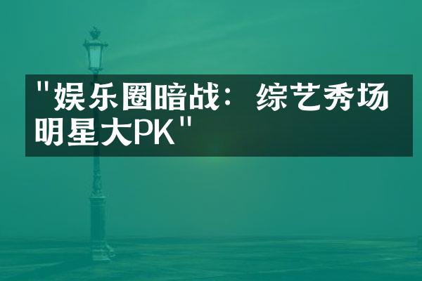 "娱乐圈暗战：综艺秀场的明星大PK"