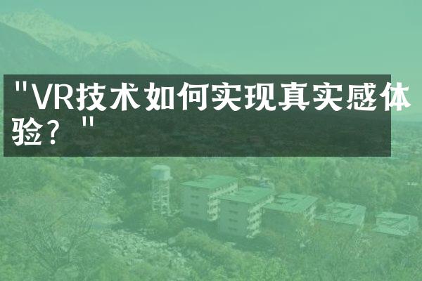 "VR技术如何实现真实感体验？"