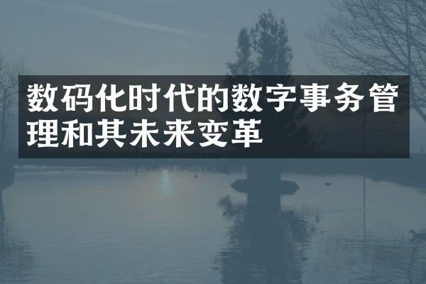 数码化时代的数字事务管理和其未来变革