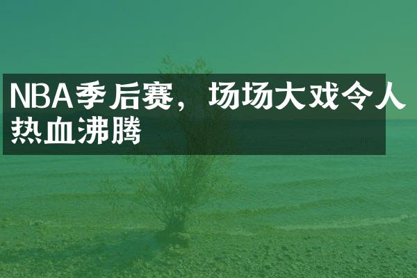 NBA季后赛，场场大戏令人热血沸腾