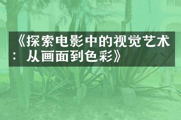 《探索电影中的视觉艺术：从画面到色彩》