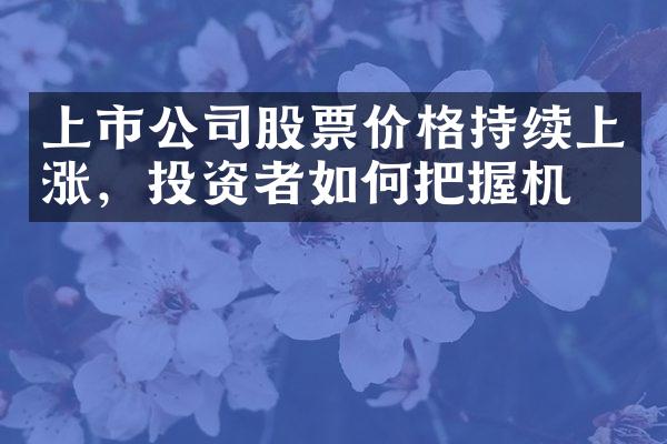 上市公司股票价格持续上涨，投资者如何把握机会