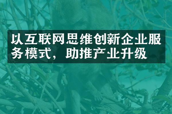 以互联网思维创新企业服务模式，助推产业升级