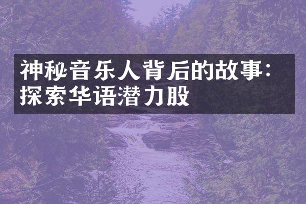 神秘音乐人背后的故事：探索华语潜力股