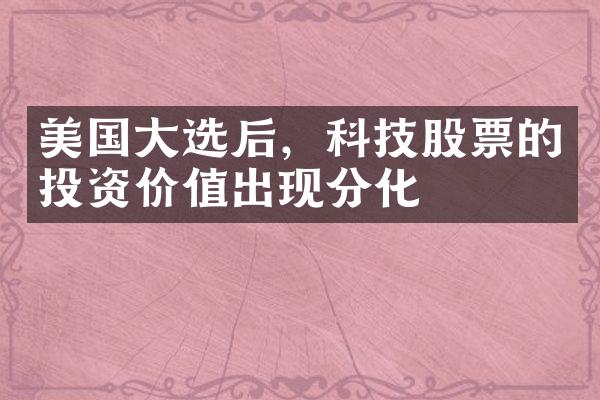 美国大选后，科技股票的投资价值出现分化