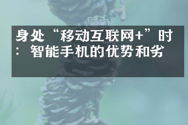 身处“移动互联网+”时代：智能手机的优势和劣势