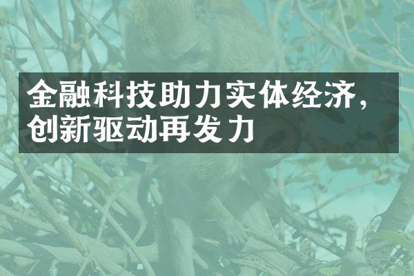 金融科技助力实体经济，创新驱动再发力