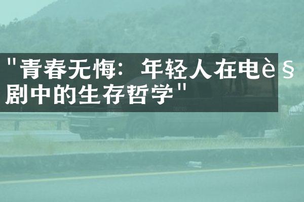 "青春无悔：年轻人在电视剧中的生存哲学"