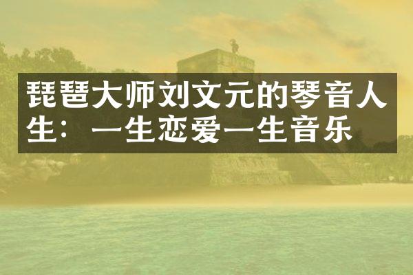 琵琶大师刘文元的琴音人生：一生恋爱一生音乐