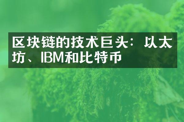 区块链的技术巨头：以太坊、IBM和比特币