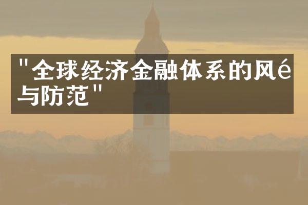 "全球经济金融体系的风险与防范"