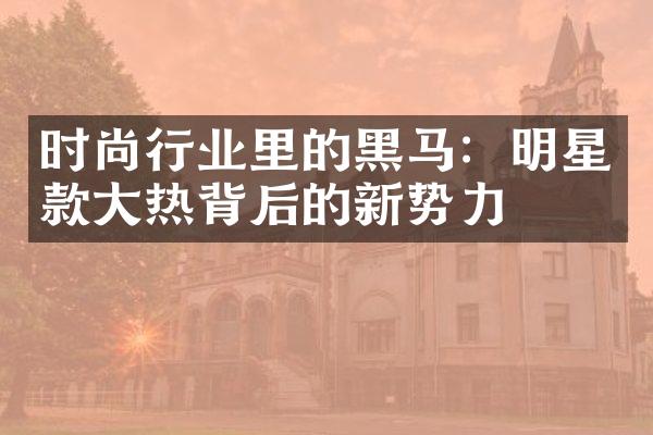 时尚行业里的黑马：明星款大热背后的新势力