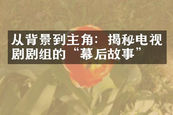 从背景到主角：揭秘电视剧剧组的“幕后故事”