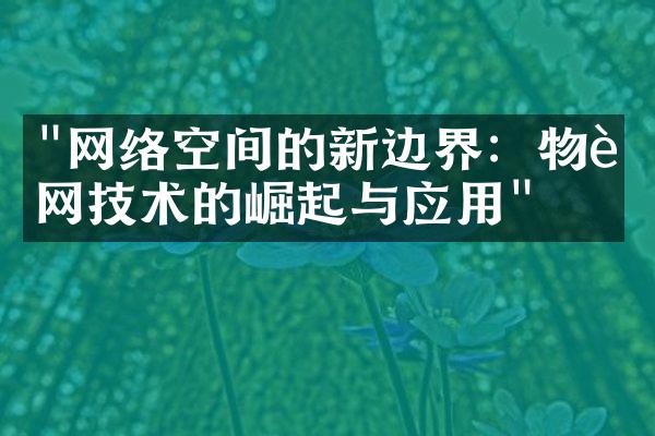 "网络空间的新边界：物联网技术的崛起与应用"