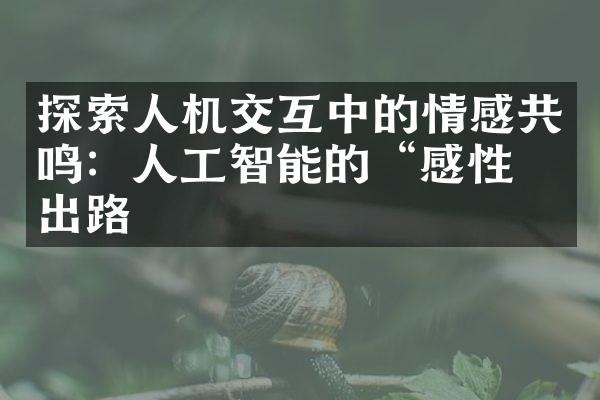 探索人机交互中的情感共鸣：人工智能的“感性”出路