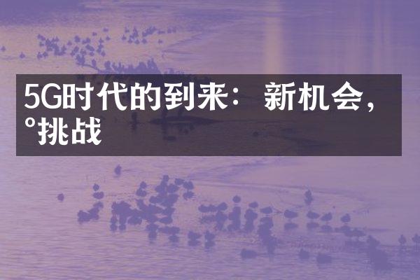 5G时代的到来：新机会，新挑战