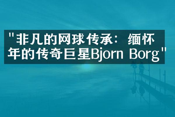 "非凡的网球传承：缅怀当年的传奇巨星Bjorn Borg"