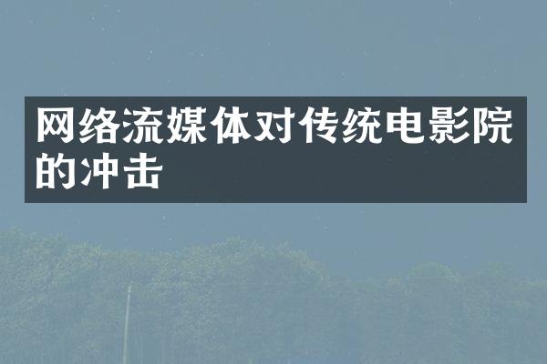 网络流媒体对传统电影院的冲击