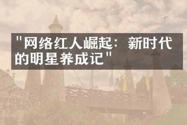 "网络红人崛起：新时代下的明星养成记"