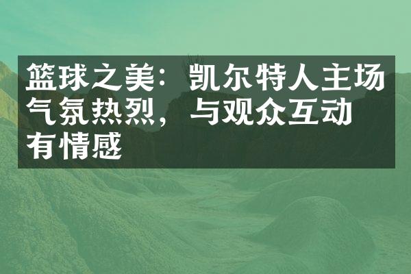 篮球之美：凯尔特人主场气氛热烈，与观众互动富有情感