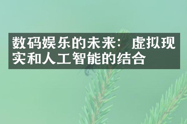 数码娱乐的未来：虚拟现实和人工智能的结合