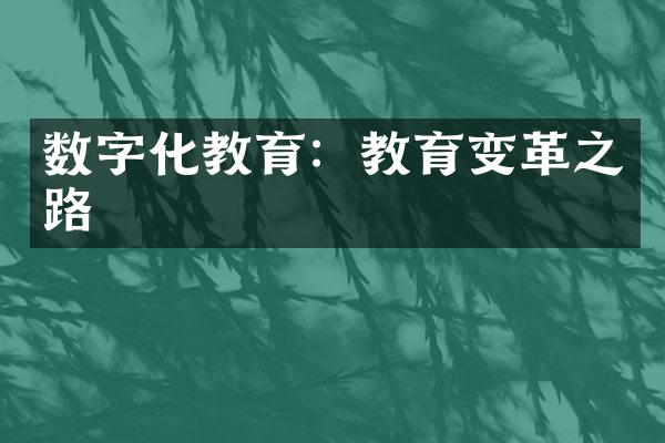 数字化教育：教育变革之路