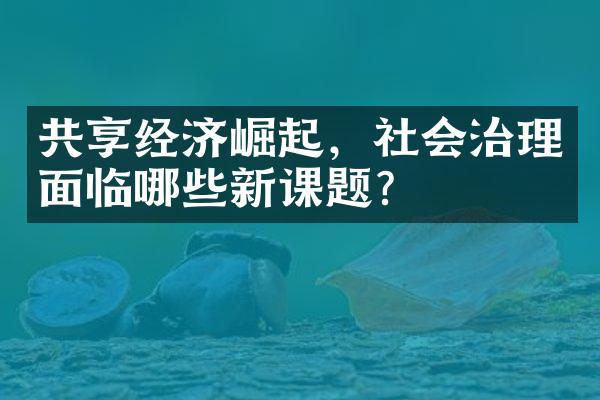 共享经济崛起，社会治理面临哪些新课题？