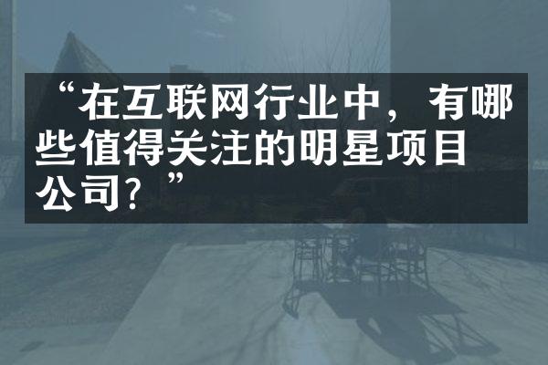 “在互联网行业中，有哪些值得关注的明星项目或公司？”