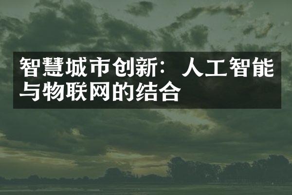 智慧城市创新：人工智能与物联网的结合