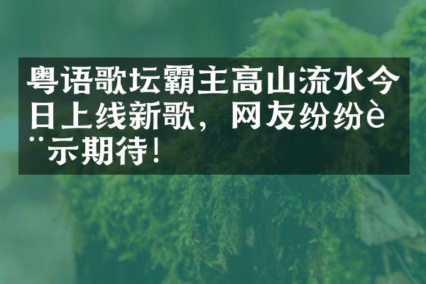 粤语歌坛霸主高山流水今日上线新歌，网友纷纷表示期待！