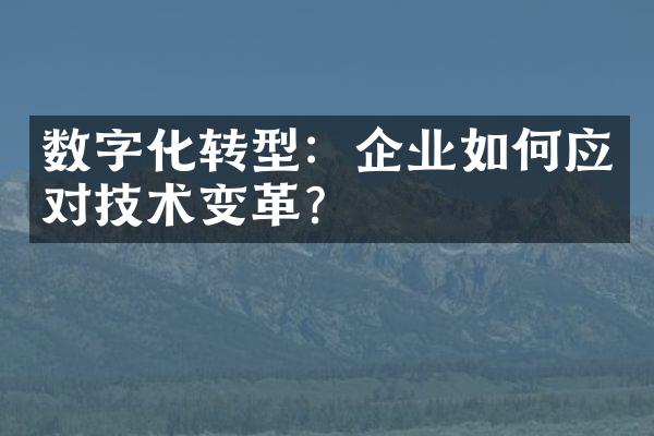 数字化转型：企业如何应对技术变革？