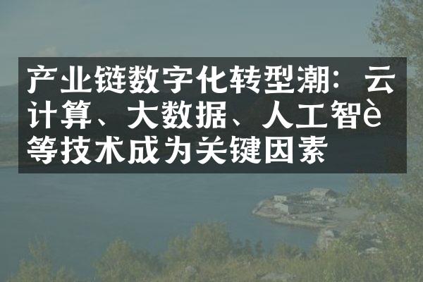 产业链数字化转型潮：云计算、大数据、人工智能等技术成为关键因素